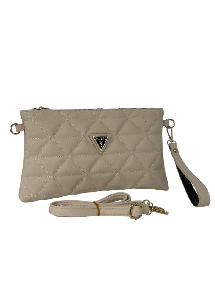 Guess klaç el çantası krem