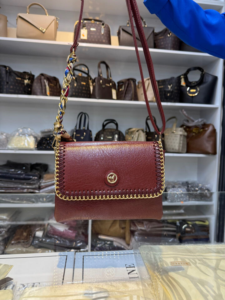 GİZEM SCHARFS POLO FULARLI ÇANTA bordo
