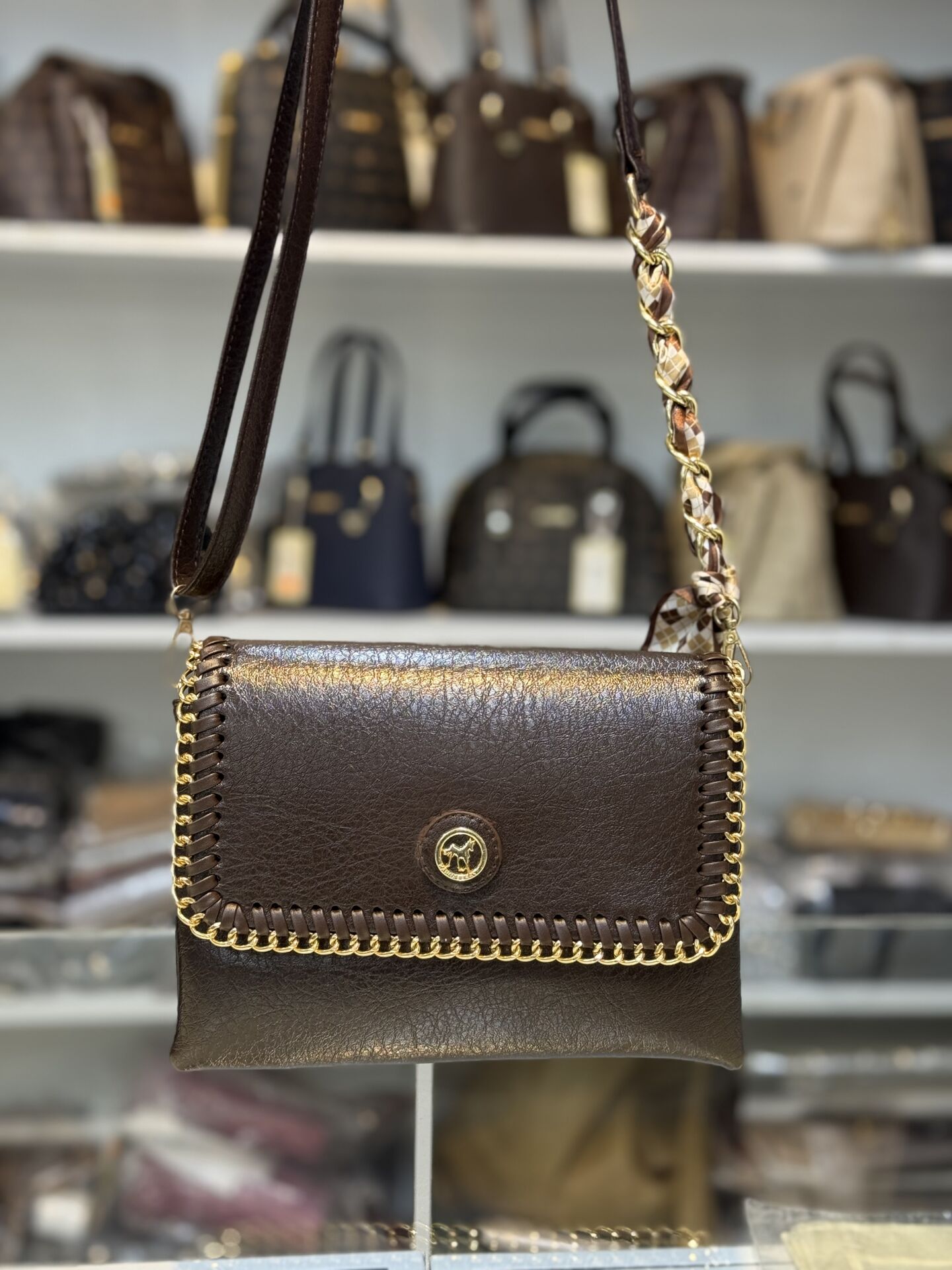 GİZEM SCHARFS POLO FULARLI ÇANTA acı kahve